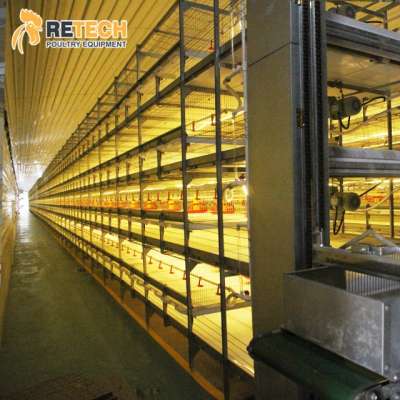 RETECH Broiler Chicken Cage Manufacturer Automatic Battery Chicken Cage