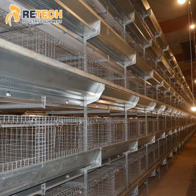 Durable Fully Automatic Hot Dip Galvanized Multi Tiers H Type Poultry Laying Hens Day Old Chick Cage